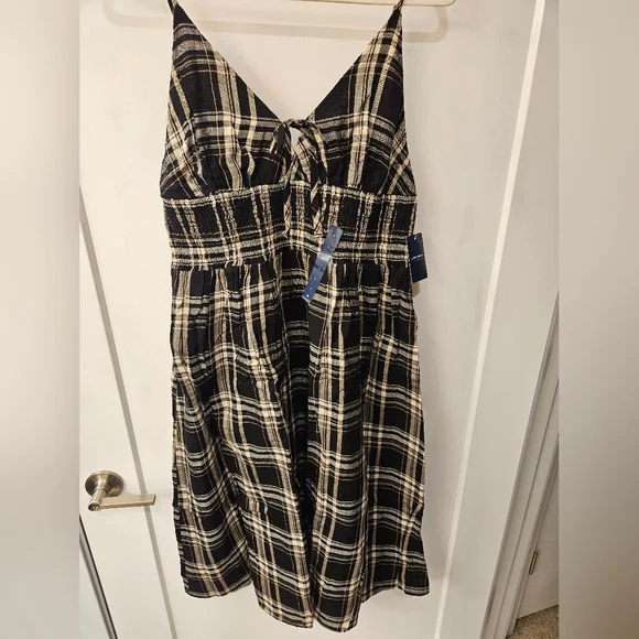 NWT - Lucky Brand Cotton/Modal Fully Lined Smocked Waist Midi Dress - Size L - Picture 4 of 16